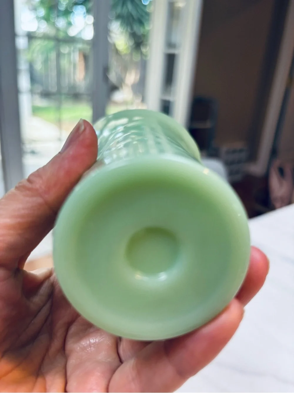Fire King Jade Green Scalloped Bud Vases - Pair